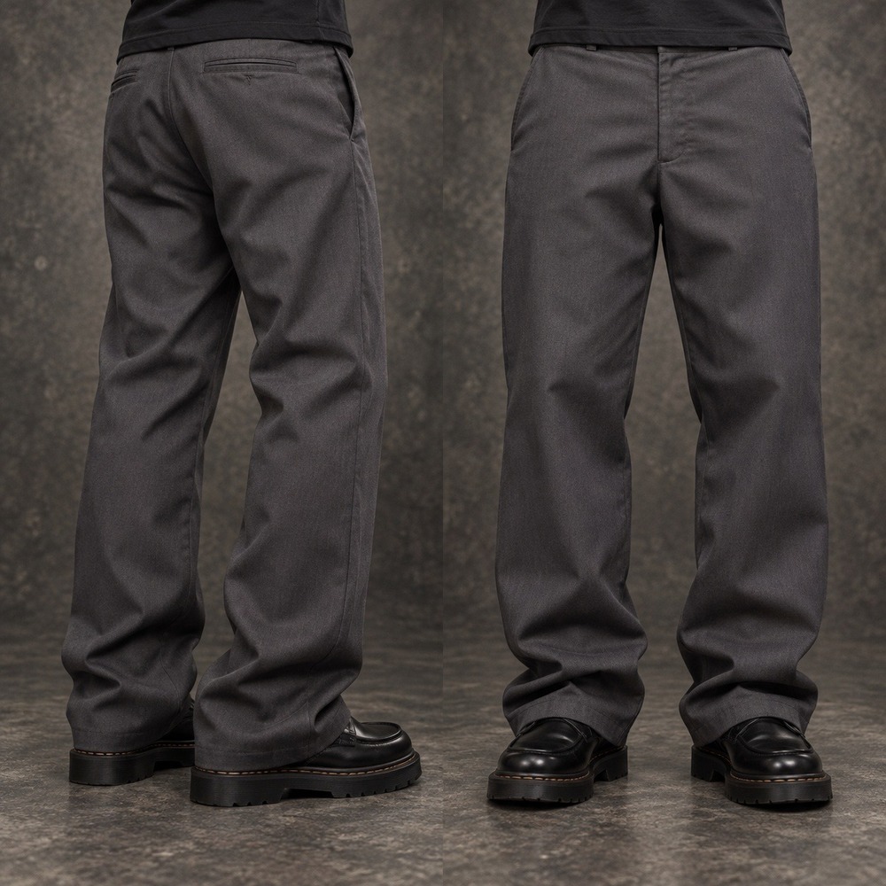 38x32 Gray Pleated Wide Leg Dress Pants Y2K Grunge Vintage